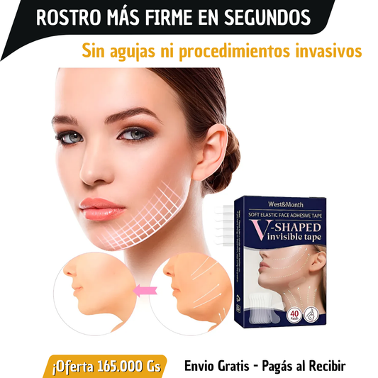 Cinta de Elevación Facial Invisible - [ROSTRO MÁS FIRME, DEFINIDO Y REJUVENECIDO EN SEGUNDOS]
